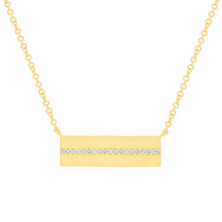 0.06ct 14k Yellow Gold Diamond Bar Pendant 0.06ct 14k Yellow Gold Diamond Bar Pendant