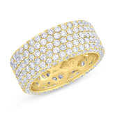 3.44ct 14k Yellow Gold Diamond Pave Eternity Lady's Band Size 6