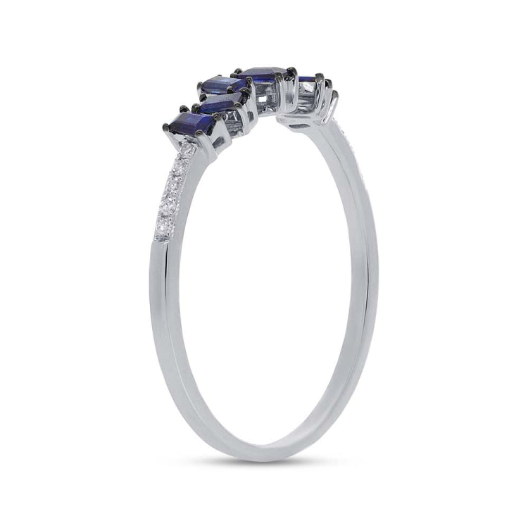 0.04ct Diamond & 0.37ct Blue Sapphire 14k White Gold Ring 0.04ct Diamond & 0.37ct Blue Sapphire 14k White Gold Ring