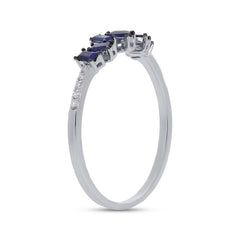0.04ct Diamond & 0.37ct Blue Sapphire 14k White Gold Ring 0.04ct Diamond & 0.37ct Blue Sapphire 14k White Gold Ring