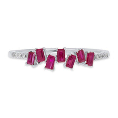 0.04ct Diamond & 0.39ct Ruby 14k White Gold Ring 0.04ct Diamond & 0.39ct Ruby 14k White Gold Ring