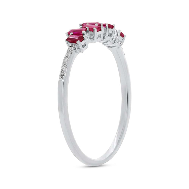 0.04ct Diamond & 0.39ct Ruby 14k White Gold Ring 0.04ct Diamond & 0.39ct Ruby 14k White Gold Ring