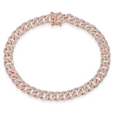 1.69ct 14k Rose Gold Diamond Pave Chain Bracelet