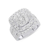 3.93ct 14k White Gold Diamond Cluster Lady's Ring