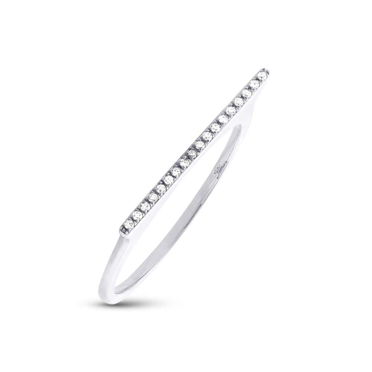 0.05ct 14k White Gold Diamond Bar Lady's Ring Size 8.5 0.05ct 14k White Gold Diamond Bar Lady's Ring Size 8.5