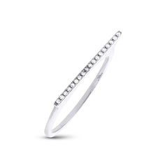 0.05ct 14k White Gold Diamond Bar Lady's Ring Size 8.5 0.05ct 14k White Gold Diamond Bar Lady's Ring Size 8.5