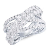 3.20ct 18k White Gold Diamond Bridge Ring