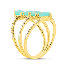 0.21ct Diamond & 2.10ct Amazontie 18k Yellow Gold Lady's Ring 0.21ct Diamond & 2.10ct Amazontie 18k Yellow Gold Lady's Ring