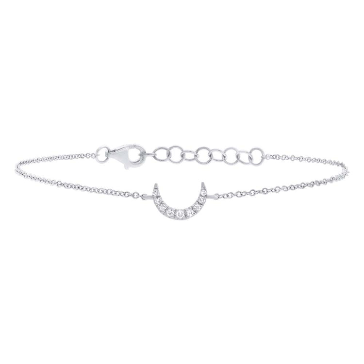 0.02ct 14k White Gold Diamond Crescent Bracelet 0.02ct 14k White Gold Diamond Crescent Bracelet