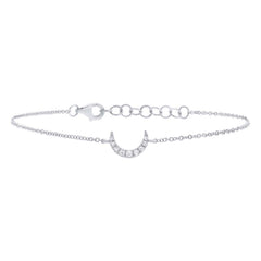 0.02ct 14k White Gold Diamond Crescent Bracelet 0.02ct 14k White Gold Diamond Crescent Bracelet