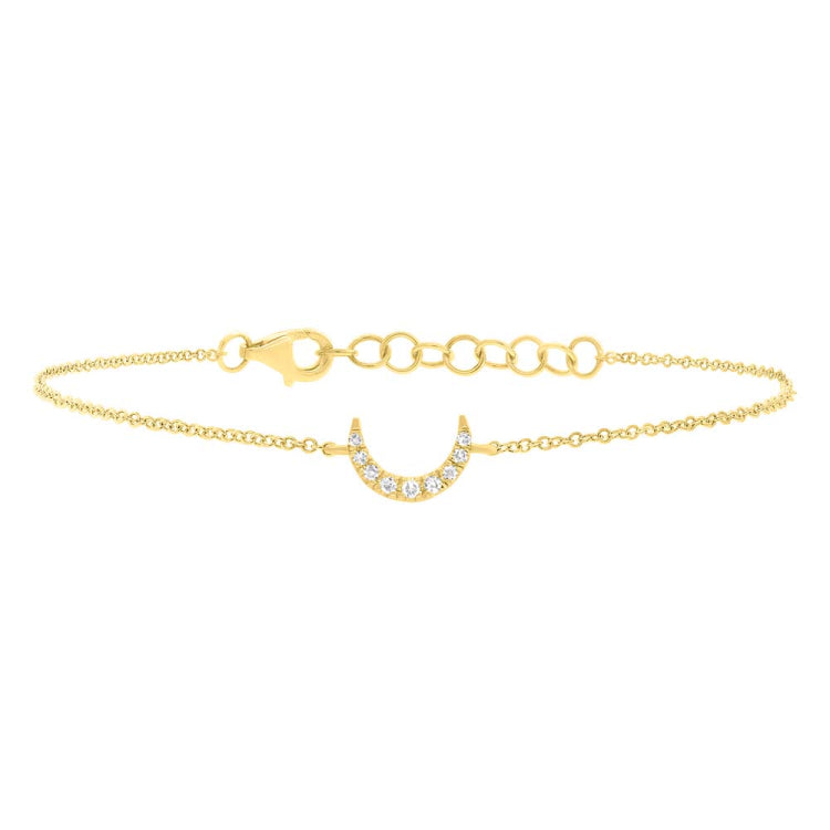 0.02ct 14k Yellow Gold Diamond Crescent Bracelet 0.02ct 14k Yellow Gold Diamond Crescent Bracelet
