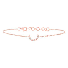 0.02ct 14k Rose Gold Diamond Crescent Bracelet 0.02ct 14k Rose Gold Diamond Crescent Bracelet