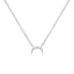0.02ct 14k White Gold Diamond Crescent Necklace 0.02ct 14k White Gold Diamond Crescent Necklace