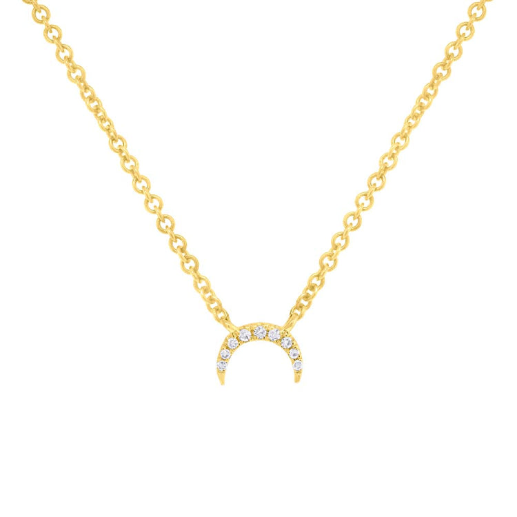 0.02ct 14k Yellow Gold Diamond Crescent Necklace 0.02ct 14k Yellow Gold Diamond Crescent Necklace