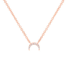 0.02ct 14k Rose Gold Diamond Crescent Necklace 0.02ct 14k Rose Gold Diamond Crescent Necklace