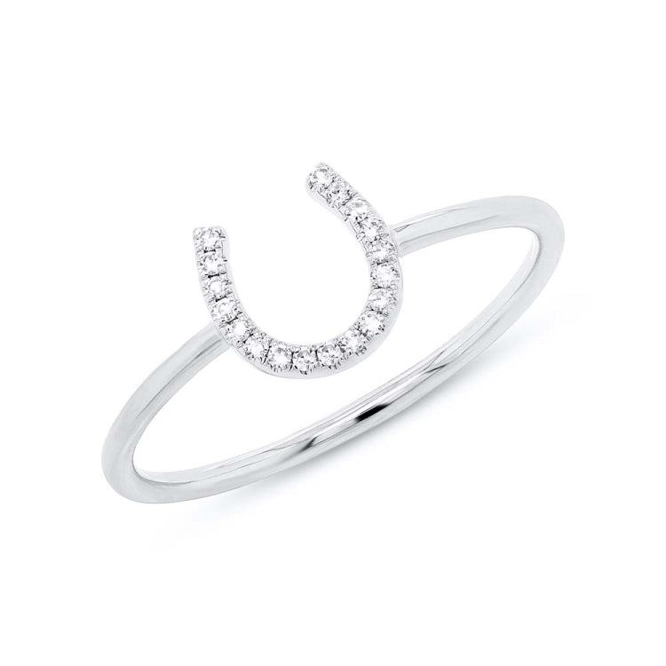 0.06ct 14k White Gold Diamond Horseshoe Ring 0.06ct 14k White Gold Diamond Horseshoe Ring
