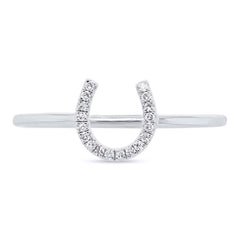 0.06ct 14k White Gold Diamond Horseshoe Ring 0.06ct 14k White Gold Diamond Horseshoe Ring