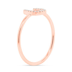 0.06ct 14k Rose Gold Diamond Horseshoe Ring 0.06ct 14k Rose Gold Diamond Horseshoe Ring