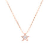 0.06ct Rose White Gold Diamond Star Pendant