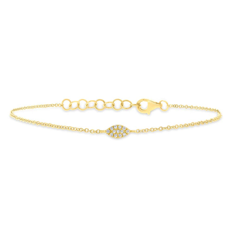 0.04ct 14k Yellow Gold Diamond Pave Bracelet 0.04ct 14k Yellow Gold Diamond Pave Bracelet