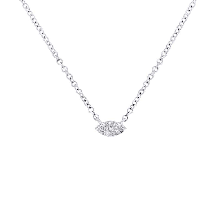 0.04ct 14k White Gold Diamond Pave Necklace 0.04ct 14k White Gold Diamond Pave Necklace