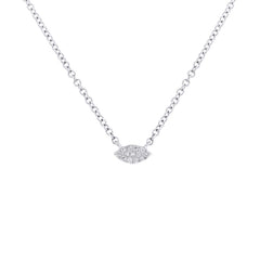 0.04ct 14k White Gold Diamond Pave Necklace 0.04ct 14k White Gold Diamond Pave Necklace