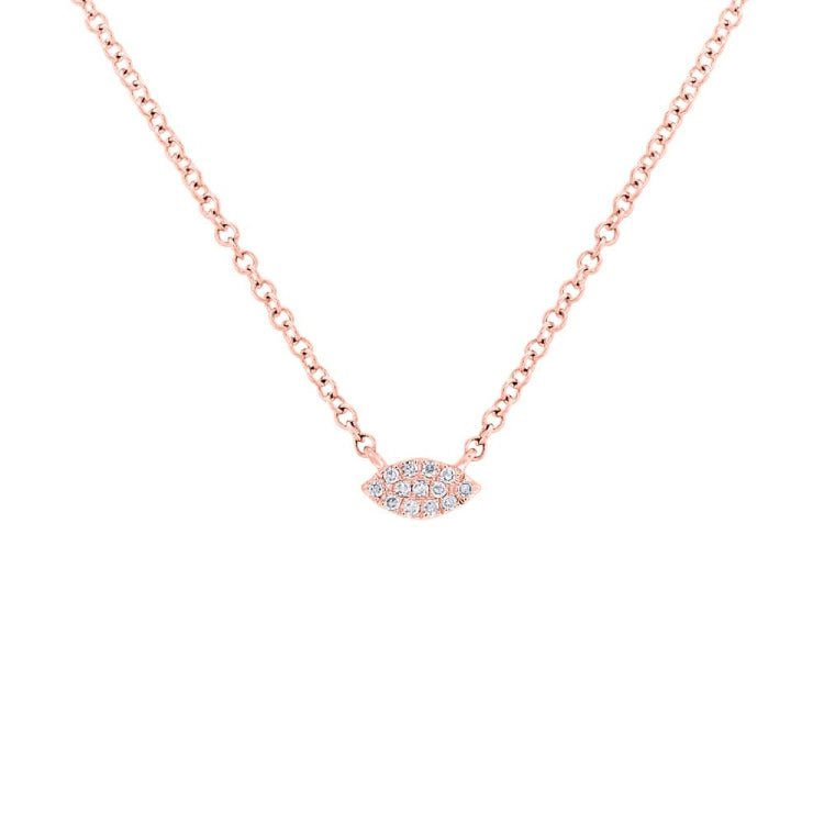 0.04ct 14k Rose Gold Diamond Pave Necklace 0.04ct 14k Rose Gold Diamond Pave Necklace