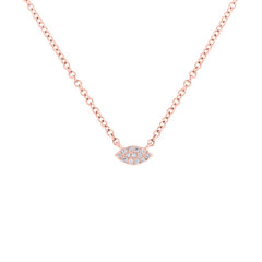 0.04ct 14k Rose Gold Diamond Pave Necklace 0.04ct 14k Rose Gold Diamond Pave Necklace