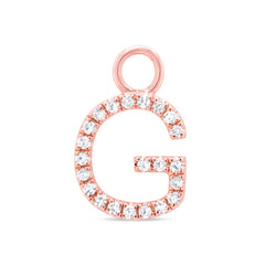 0.06ct 14k Rose Gold Diamond "G" Hoop Charm 0.06ct 14k Rose Gold Diamond "G" Hoop Charm