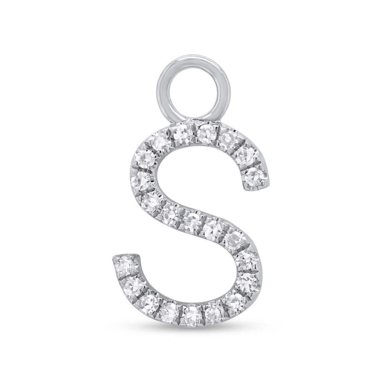 0.06ct 14k White Gold Diamond "S" Hoop Charm 0.06ct 14k White Gold Diamond "S" Hoop Charm