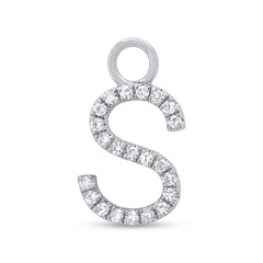 0.06ct 14k White Gold Diamond "S" Hoop Charm 0.06ct 14k White Gold Diamond "S" Hoop Charm