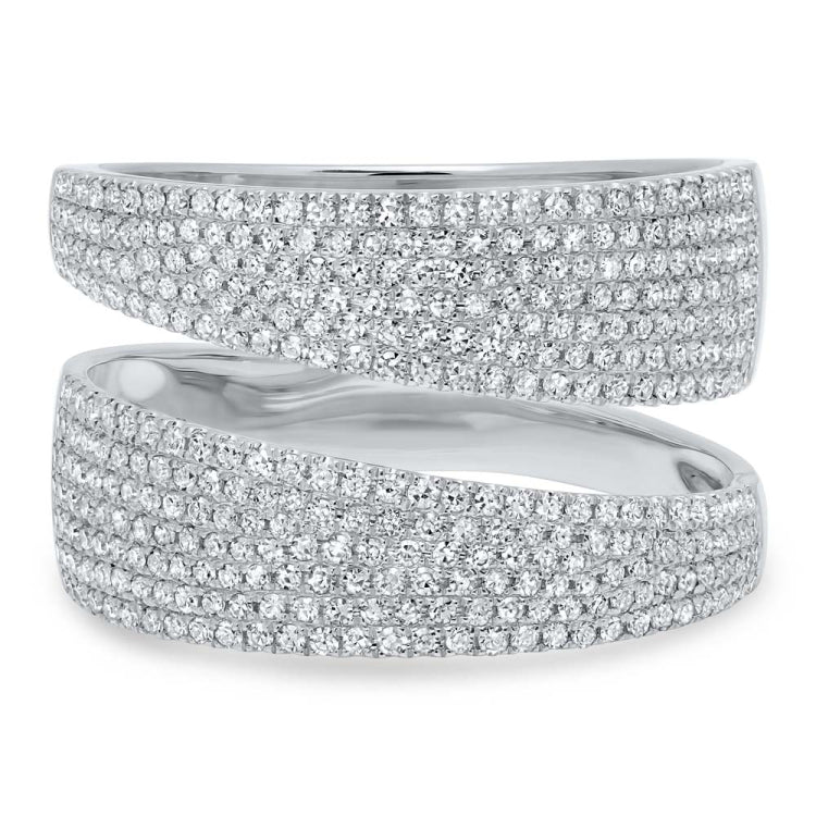 0.81ct 14k White Gold Diamond Pave Lady's Ring Size 6.5 0.81ct 14k White Gold Diamond Pave Lady's Ring Size 6.5