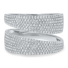 0.81ct 14k White Gold Diamond Pave Lady's Ring Size 6.5 0.81ct 14k White Gold Diamond Pave Lady's Ring Size 6.5