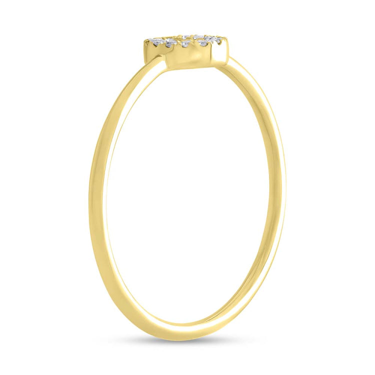 0.04ct 14k Yellow Gold Diamond Lady's Ring - Letter O 0.04ct 14k Yellow Gold Diamond Lady's Ring - Letter O