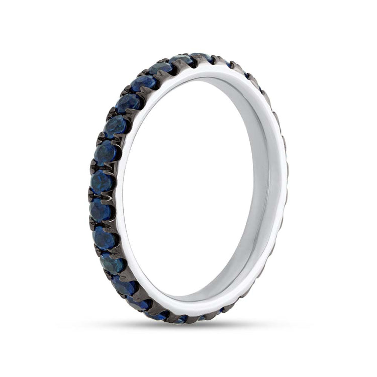 1.46ct 14k White Gold Blue Sapphire Eternity Band 1.46ct 14k White Gold Blue Sapphire Eternity Band