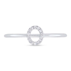 0.04ct 14k White Gold Diamond Lady's Ring - Letter O 0.04ct 14k White Gold Diamond Lady's Ring - Letter O