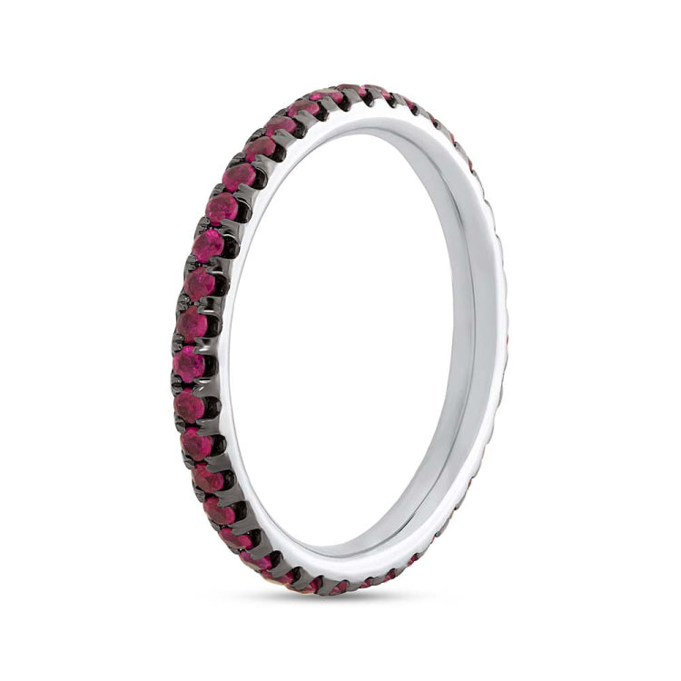 0.73ct 14k White Gold Ruby Eternity Band 0.73ct 14k White Gold Ruby Eternity Band