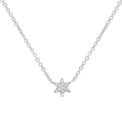 0.03ct 14k White Gold Diamond Star of David Necklace 0.03ct 14k White Gold Diamond Star of David Necklace