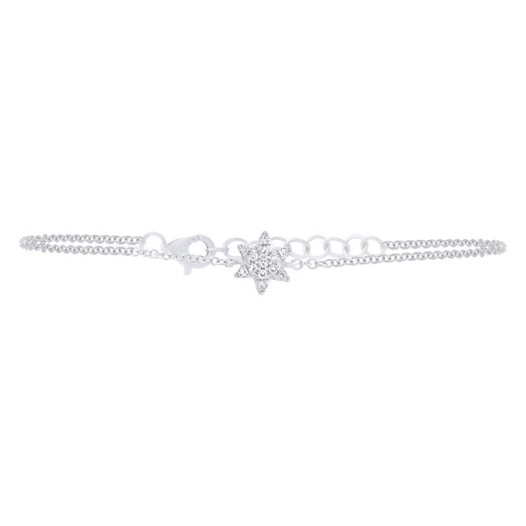 0.03ct 14k White Gold Diamond Star of David Bracelet 0.03ct 14k White Gold Diamond Star of David Bracelet