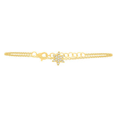 0.03ct 14k Yellow Gold Diamond Star of David Bracelet 0.03ct 14k Yellow Gold Diamond Star of David Bracelet