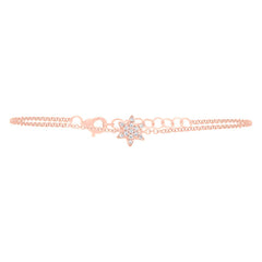0.03ct 14k Rose Gold Diamond Star of David Bracelet 0.03ct 14k Rose Gold Diamond Star of David Bracelet