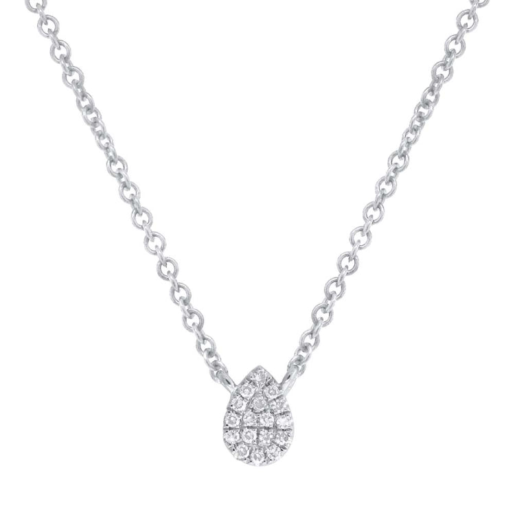 0.05ct 14k White Gold Diamond Pave Necklace 0.05ct 14k White Gold Diamond Pave Necklace