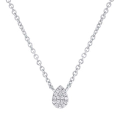 0.05ct 14k White Gold Diamond Pave Necklace 0.05ct 14k White Gold Diamond Pave Necklace