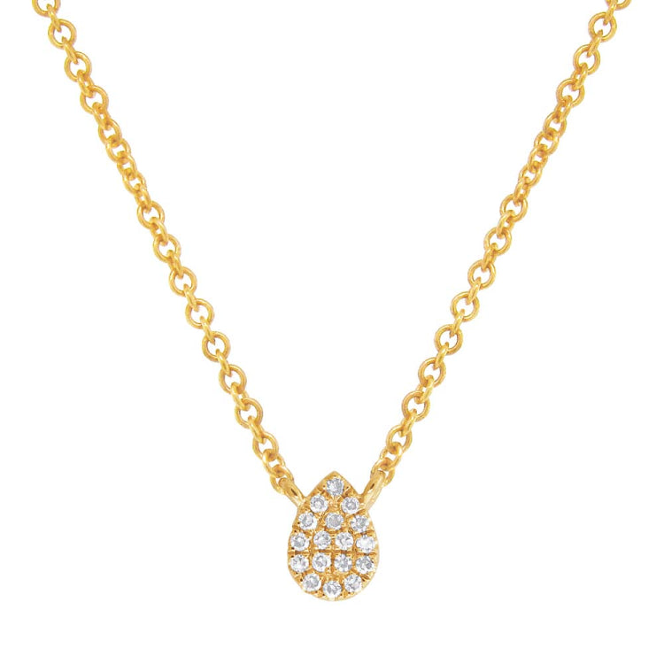 0.05ct 14k Yellow Gold Diamond Pave Necklace 0.05ct 14k Yellow Gold Diamond Pave Necklace