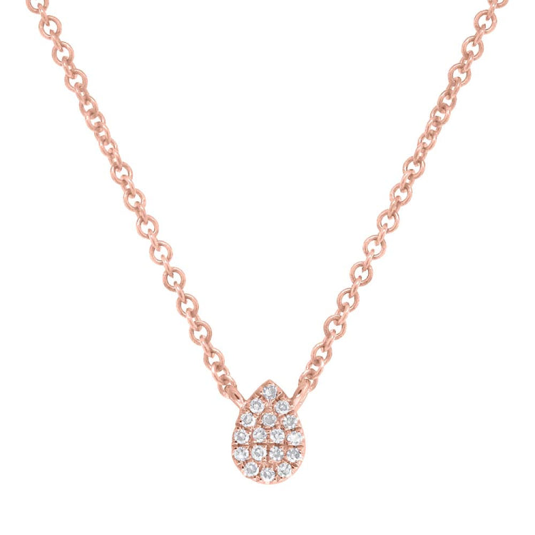0.05ct 14k Rose Gold Diamond Pave Necklace 0.05ct 14k Rose Gold Diamond Pave Necklace