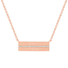 0.06ct 14k Rose Gold Diamond Bar Pendant 0.06ct 14k Rose Gold Diamond Bar Pendant