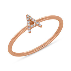 0.04ct 14k Rose Gold Diamond Lady's Ring - Letter A 0.04ct 14k Rose Gold Diamond Lady's Ring - Letter A