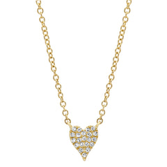 0.05ct 14k Yellow Gold Diamond Pave Heart Necklace 0.05ct 14k Yellow Gold Diamond Pave Heart Necklace