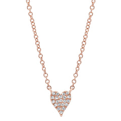 0.05ct 14k Rose Gold Diamond Pave Heart Necklace 0.05ct 14k Rose Gold Diamond Pave Heart Necklace