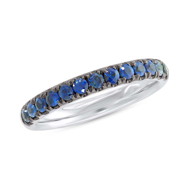 0.68ct 14k White Gold Blue Sapphire Lady's Band 0.68ct 14k White Gold Blue Sapphire Lady's Band